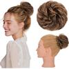 Silk-co Grande Chignon Finto per Capelli Ricci 45g Chignon Capelli Veri Umani Naturali Coda Extension per Donna, Marrone Scuro a Chiaro