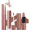Générique Set di rossetto liquido e matita per labbra, kit per rossetto liquido, rossetto liquido, set di 3 matite per labbra, matita per labbra in velluto, colore delle labbra, app
