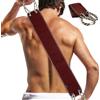 AYBUY Spazzola Bagno Schiena, Scrubber per la Schiena, Lavaschiena Esfoliante per Massaggi da Bagno, Scrubber Schiena Doccia a Doppia Faccia per Esfoliazione, Pulito(Marrone)