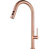 QQYG Rubinetto estraibile da cucina in acciaio inossidabile 304 in oro nero rubinetto estraibile per lavello telescopico galvanico caldo e freddo, oro rosa