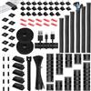 Zaxiva 188 kit di gestione dei cavi e tubi, 6 tubi, 10 supporti in silicone, 20+2 fascette autoadesive, 40 morsetti per cavi grandi, 100 fascette, 10 basi adesive