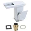 Bebykilemi Rubinetto a cascata per lavabo a LED, maniglia singola, 1 foro, montaggio a pavimento, rubinetto miscelatore freddo caldo per bagno, corpo moderno in rame con luce automatica (bianco)
