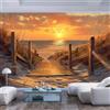 JIAOQSS Carta da parati 3D fotografica artistica murale Hd - Moda XXL Design Carta vintage moderna Bagno Cucina Sala Pranzo Gabinetto Per Casa Degli Ospiti Portici Paesaggio del ponte di Sunset Beach