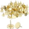 QUARKZMAN 60Pcs Borchie Per Tappezzeria, 11mmx13mm Testa Piatta Borchie Decorative Chiodi Per Mobili Divani Testiere, Oro