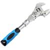 Gdfnmogo Chiave inglese retrattile multifunzione 5 in 1 da 25,4 cm con testa telescopica e chiave pieghevole a 180° per acqua, elettricità (insaccata)