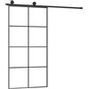 vidaXL Porta Scorrevole con Ferramenta 102,5x205cm Vetro ESG Alluminio