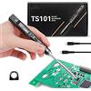 Eirolace TS101 - Saldatore elettrico da 65 W, con punta TS-I e cavo USB, temperatura regolabile 50-400 ℃, mini saldatore, ingresso di alimentazione DC + PD