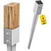 GRUNDLINE Supporti per pali 60 x 60 cm, set da 4 pezzi, ancoraggi per pali di legno, ancoraggio a terra