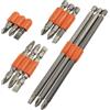AERZETIX Kit di 12 inserti da avvitamento PH2 / PZ2 / SL lunghezze 25/50 / 65 doppi / 150 mm 1/4 in acciaio Cr-V
