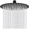 Drenky Soffione Doccia Nero,16 Pollici/40cm Doccino Per Doccia Alta Pressione Rotondo Acciaio Inox Doccetta Per Doccia Grande Ultra Sottile Con Fori Di Uscita In Silicone