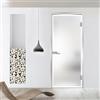 Aqua Roy The Shower Porta in vetro per interni Studio Silver con cerniera e telaio a Z, modello telaio, vetro di sicurezza temperato satinato da 8 mm, decorazione bianca, adatta per apertura 80 x 198 cm