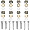QUARKZMAN 8Pcs Viti Decorative In Ottone Con baccello, 16mm Viti Specchio Con baccello Autofilettanti Con baccello Decorative Per Mobili Armadietti Specchio Fissaggio, Bronzo