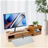 FROPIJ Supporto per monitor in legno, accessori da scrivania, 2 cassetti, supporto in legno, con 6 scomparti, rialzo dello schermo, per computer, laptop, 48 x 20 x 10,5 cm
