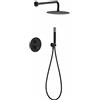 MICE COLLECTION IMEX - Set doccia termostatica da incasso a parete, kit termostatico doccia da incasso a 2 vie - serie line nero opaco - GTD038/NG