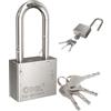 SHOCHX Lucchetto pesante per esterni, 100% resistente alle intemperie, impermeabile, in acciaio inox 304, con 4 chiavi, collo lungo esterno, ad alte prestazioni (50 mm)