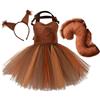 Generico Animal Squirrel Costume Set With Ears Headband Tail For Children Girls Cosplay & Halloween