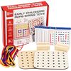 Generico Mont-essori Wooden Lauting Toys, Puzzle Early Education Game, Fine Motor Abilità dei Giocattoli Gioco di Viaggio, Kit di Cucito per Giocattoli per la Infanzia, Sottile abilità motoria