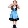 Generico Abito Dirndl Oktoberfest da Ragazze Vestito Tradizionale Dirndl Bambina Tradizionale Tedesco Costume Abiti Birra Bavarniano Vestiti Tirolese Gonna Corta per Oktoberfest Carneval (Blue, XL)