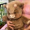 Generico Peluche Che Corre, 60CM Running Cow Peluches Mucche Gigante, Simpatico Cuscino Highland Cattle Pupazzo Che Corre, Antistress Animali Peluche Highland Mucches per Bambini Adulti