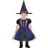 FIESTAS GUIRCA | Costume di Streghetta Stellata Bambini (2-3 Anni) - Cappello e Vestito - Costumi da Strega per Halloween, Carnevale e Feste in Maschera - Ideale per Bambine - Nero e Viola