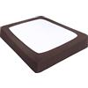 PiccoCasa Copertura a molle in tessuto elasticizzato avvolgente su 4 lati, senza pieghe, per la casa, coprimaterasso elastico per materassi fino a 35,6 cm, marrone, super king