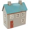 Shudehill Giftware Village Pottery - Casetta per lumini con tetto blu