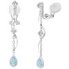 PHNIBIRD Orecchini Clip Donna con a Goccia Acquamarina Orecchini Pendenti Scintillante e Raffinato Accessori Moda Regalo Donna