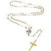 MMXX Collana Rosario Personalizzato con Foto Testo per Uomini Donne Collana Croce Cattolica Grani di Preghiera Cattolici Personalizzati Ciondolo Crocifisso Regali Religiosi - Bianca