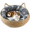 Qutalmi Cestino Per Gatti,Nidi Naturali, Portatili, Traspiranti E Lavabili | Cesto Cuccia Per Gatti Con Cuscino,Interni, Casa E Abitazione, Soggiorno, Camera Da, Tavolo, Divano, Tavolino Da Notte E