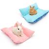 OPEYATOYS 2 tappetini in flanella e Oxford per conigli, double-face, per piccoli animali, criceti, conigli, scoiattoli, 35 x 32 x 6 cm