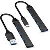 Ashiboogoole Nuovo colore nero 4 porte USB tipo C HUB 3.0/2.0 Splitter ad alta velocità per adattatore OTG per accessori per computer PC
