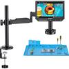 Elikliv EM4K-AF Flex Microscopio digitale con messa a fuoco automatica da 10.1'' Microscopio per saldatura 4K per elettronica Microscopio HDMI 2000X con braccio