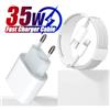 MFIGIGK Caricabatterie rapido PD da 35 W per iPhone 13 Pro 14 Plus 11 12 mini XS Max XR X per iPad Air Cavo di ricarica rapida Adattatore di alimentazione USB-C