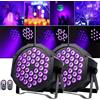OEING Luci da palcoscenico UV a 36 LED Confezione da 2 luci a LED viola da 36 W DMX LED Par Light Luci a LED attivate dal suono per eventi in discoteca Dj Party Club