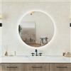 NONE Specchio bagno tondo 50/60/70/80 cm con led. Dimmerabile + Touch Control + Bordo non sabbiato + IP44