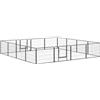 PawHut Recinto per cani PawHut, 16 pannelli modulari pieghevoli, box portatile in acciaio da 60 cm di altezza con porta, recinzione per