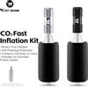 WEST BIKING Kit di gonfiaggio rapido CO2 in lega di alluminio per bici, ugello per gonfiaggio biciclette, compatibile AV/FV, senza bombola di gas, accessori per MTB e bici da strada