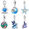 Orstarry Ciondolo Orstarry in Argento Sterling S925 a Forma di Stella Marina, Conchiglia, Pesce Koi, Pesce Betta, Coda di Sirena per Braccialetti Fai da Te, Creazione di Gioielli, Regalo