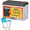 FEENCE MINI LiFePO4 12 V, 330 Ah Batteria al Litio, Autobatterie BMS da 200 A, Batteria al Litio con Bluetooth, fino a 15000 cicli, Max. 4224 Wh di energia con spegnimento a bassa temperatura