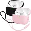 Mocarheri 2X Custodia in Silicone Compatibile con Airpods Pro 2 (2022), Ultra Sottile in Premium per Airpods Pro 2 Cover protettiva antiurto (Nero+Rosa)