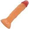 TRQOYTU Piccolo vibratore con forte ventosa, vibratore realistico da 15,5 cm per lei, vero Dong flessibile con plug anale giocattolo sessuale per pene per donna, carne
