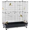 Ferplast Voliera per Uccelli Gabbia per Uccelli, Canarini, Bengalini, Cocorite, Inseparabili, in Metallo, Accessori: Ruote Posatoi Mangiatoie Girevoli, 118 x 59 x h 135 cm.
