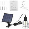 Kavolet Lampada a sospensione solare, lampade solari per uso esterno, lampada con pannello solare, sensore di luce E27, resistenza all'acqua IP65 per giardino balcone campeggio pollaio serra
