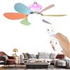 Generico Ventile a soffitto intelligenti con luci, ventilatore a soffitto colorato con luce - Ventio a soffitto moderno silenzioso a LED con luce | 3 velocità E27 a vite lampada rimovibile per bambini