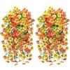 Generico 2 Pezzi Di Fiori Artificiali Pendenti - Fiori Artificiali Realistici Per Esterni | Mazzi Di Piante Finte Sospese Resistenti Ai Raggi UV | Decorazioni Primaverili Per Casa, Patio E Terrazzo (D)