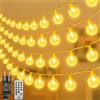 Realky Catena Luminosa 100 LED Luce Stringa 15M 12 Modalità Catene Luminose Lampadine 10M e Cavo Prolunga 5M Telecomando e Controllo Vocale Decorazioni Giardino, Patio, Pergole, Matrimonio, Natale
