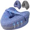 Dexmary Cuscino per ginocchia per chi dorme di lato, cuscino per gambe con fascia elastica, cuscino per colonna vertebrale liscia per dormire lateralmente, cuscini per cosce con fodera rimovibile e
