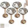 PIYYQNY Ganci Decorativi,4 Pezzi,Gancio Per Tende,Gancio Da Parete,Gancio Appendiabiti In Cristallo Di Diamante,Adatto Per Bagno,Camera Da Letto,Cucina,Può Appendere Asciugamani,Cappelli,Zaini(Oro)