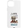 Feline Coffee Vibes Custodia per iPhone 15 Plus Cranky Cat Coffee No Miracles Umorismo mattutino