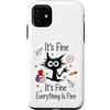 Academic Humor Zone Custodia per iPhone 11 Studente di pressione accademica della scuola di gatto stressato
